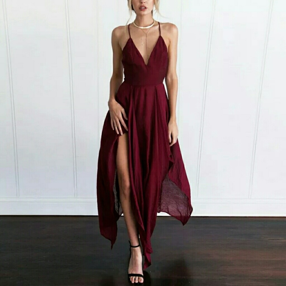 Sexy Red Chiffon Dress